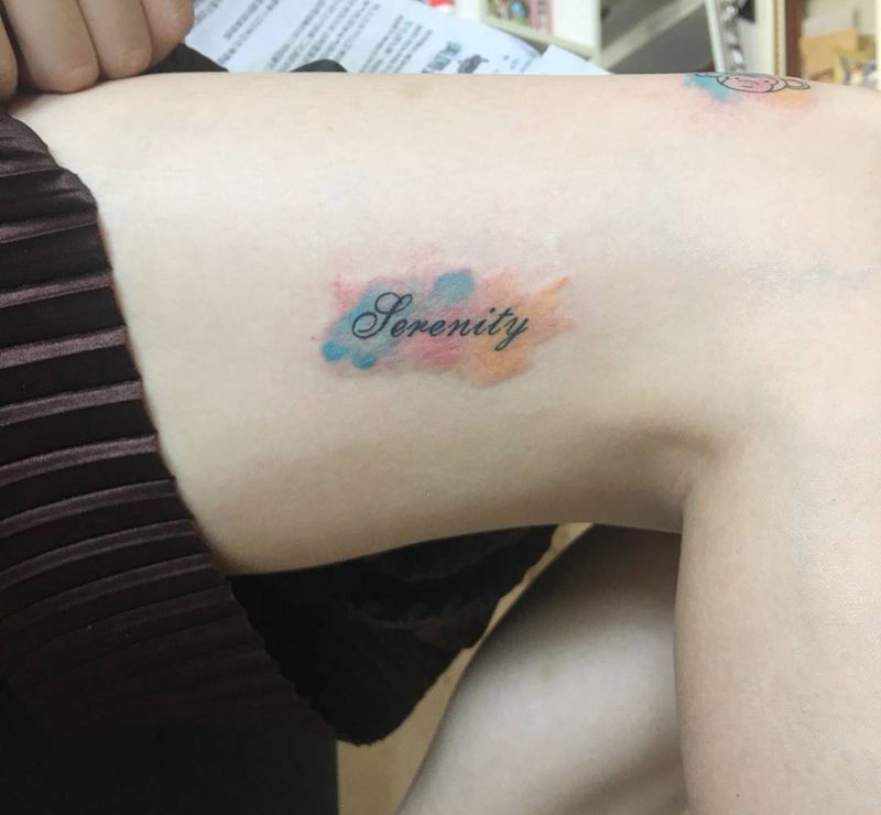 小清新水彩遮盖胎记纹身图片