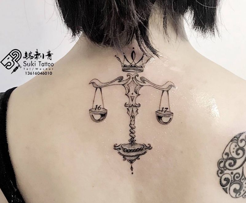 原创天秤座纹身图片