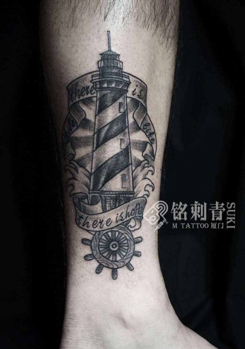 灯塔纹身图片