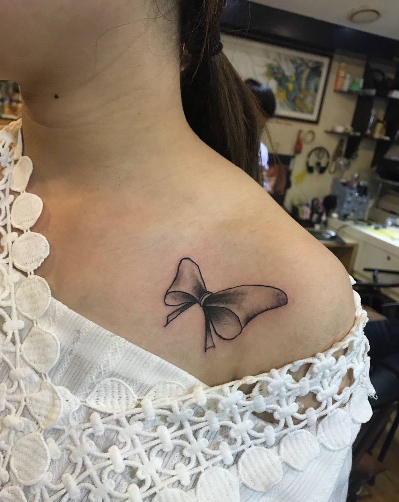 蝴蝶结纹身图片