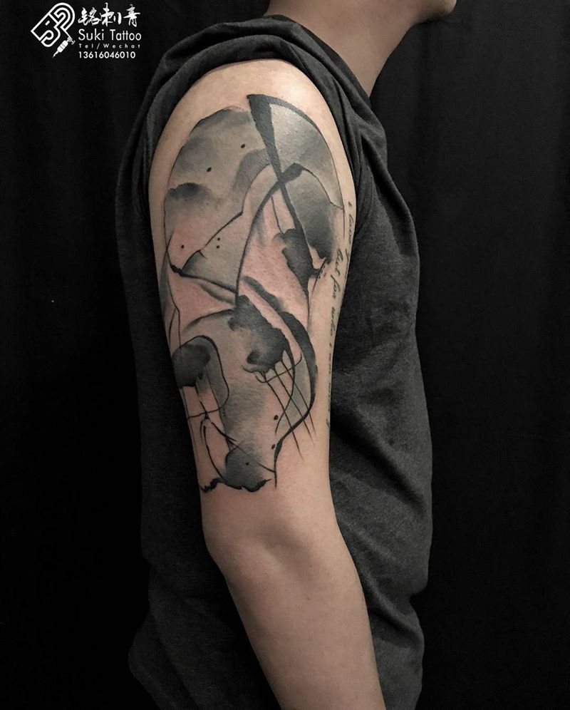 客定水墨纹身图片