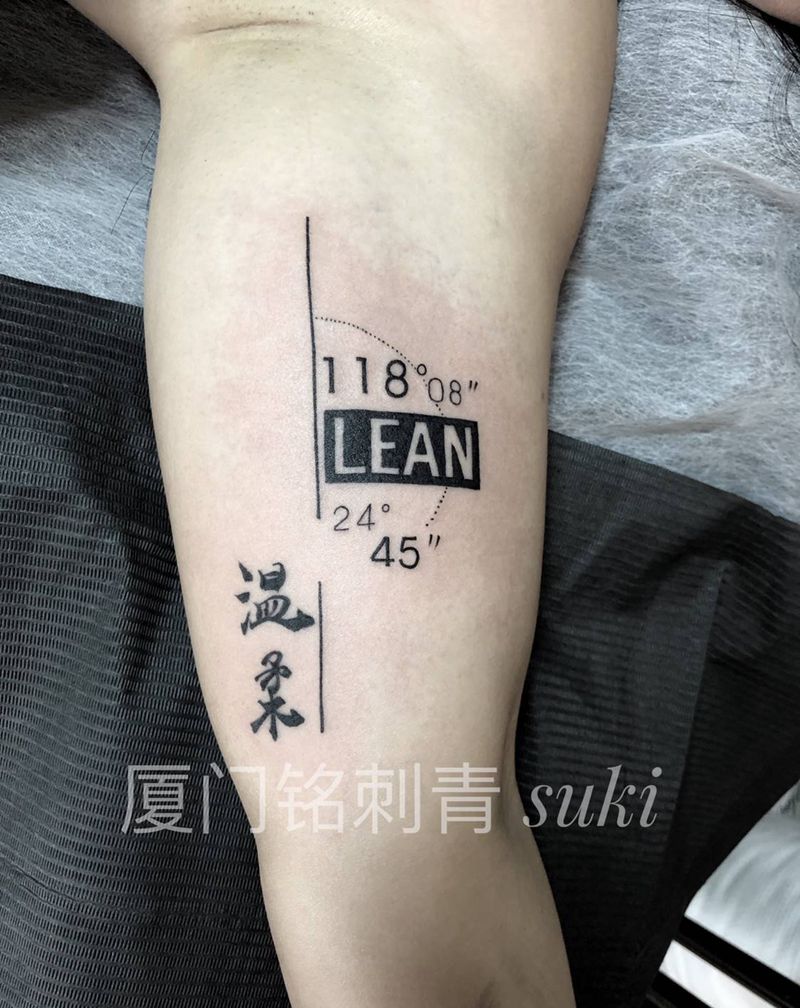 曾厝垵的经纬度 旅行纪念纹身图片_手臂几何纹身图案