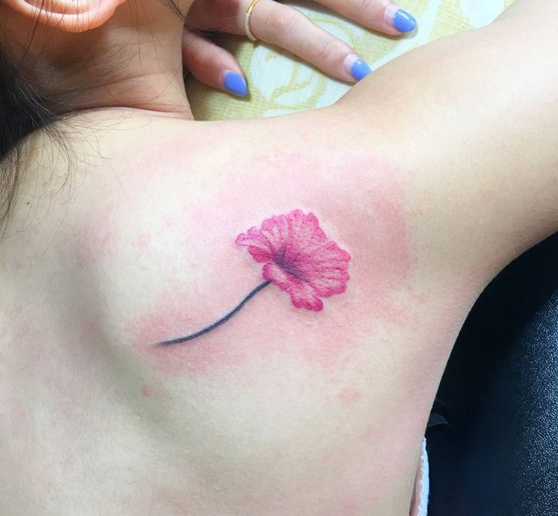 小清新花卉纹身图片