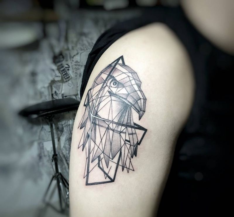 几何纹身图片_几何欧美成品手臂纹身图案