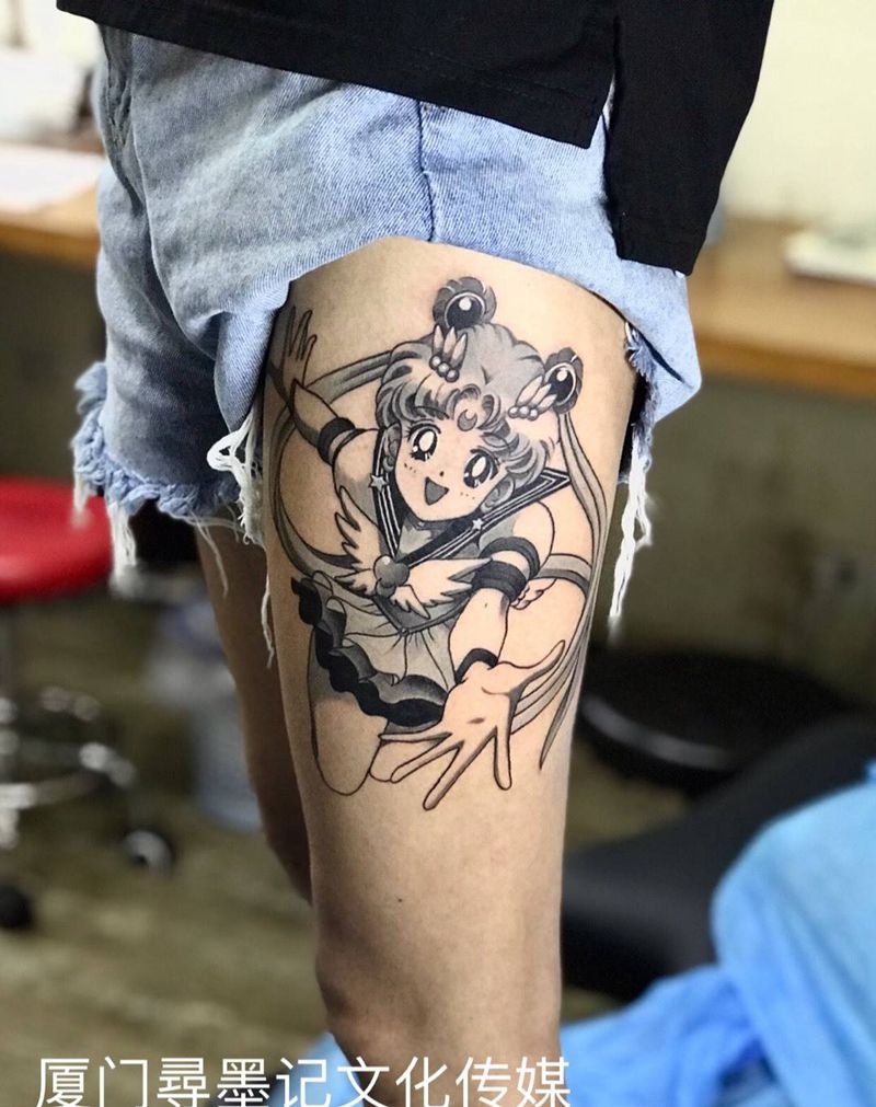 美少女战士纹身图片_腿部新传统New School厦门厦门刺青厦门小李纹身图案