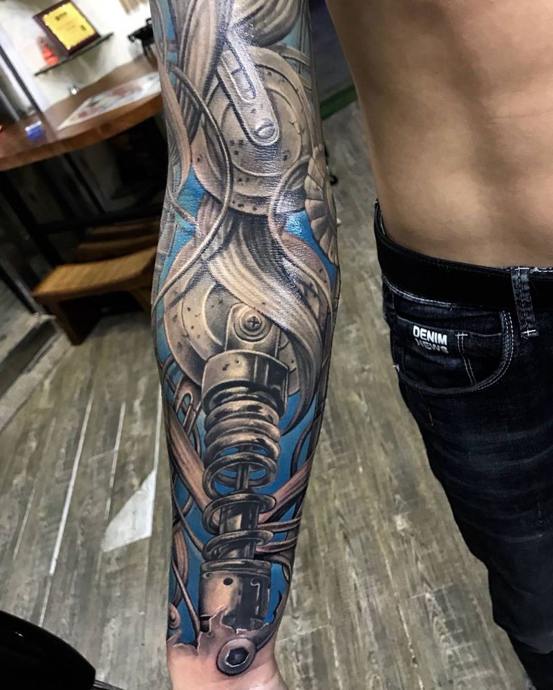 机械臂纹身图片_成品手臂肩部欧美写实原创人物厦门佛像美女纹身图案