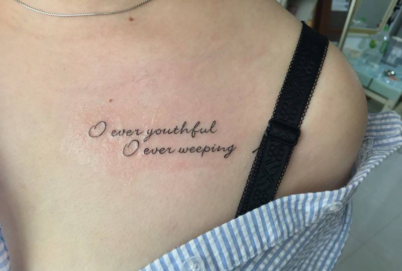 精细小清新英文纹身图片