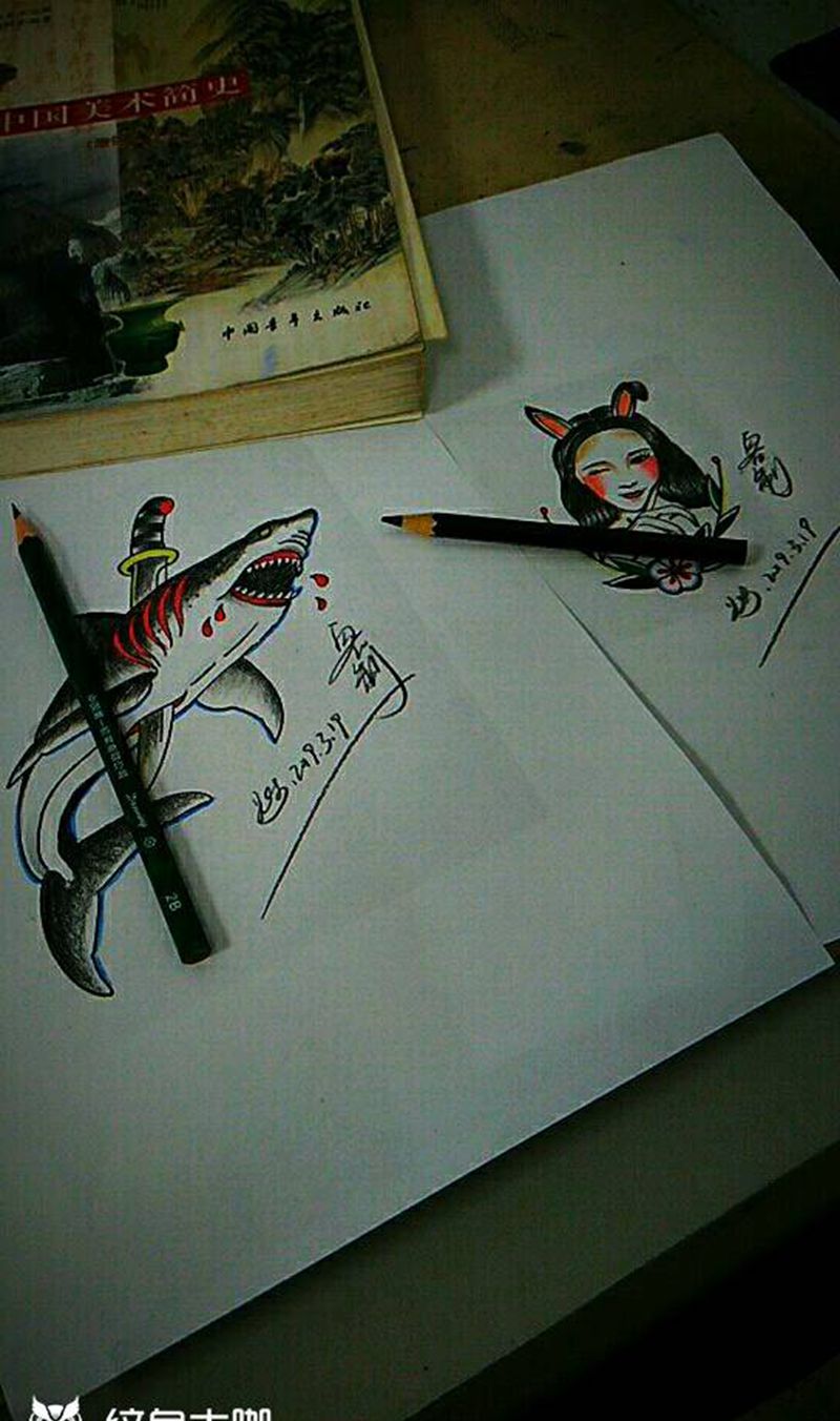 客制手稿纹身图片_手臂Old School纹身图案