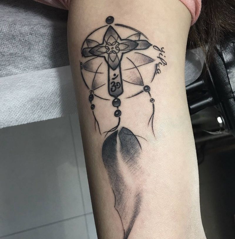 定做✟+曼陀罗+捕梦网纹身图片