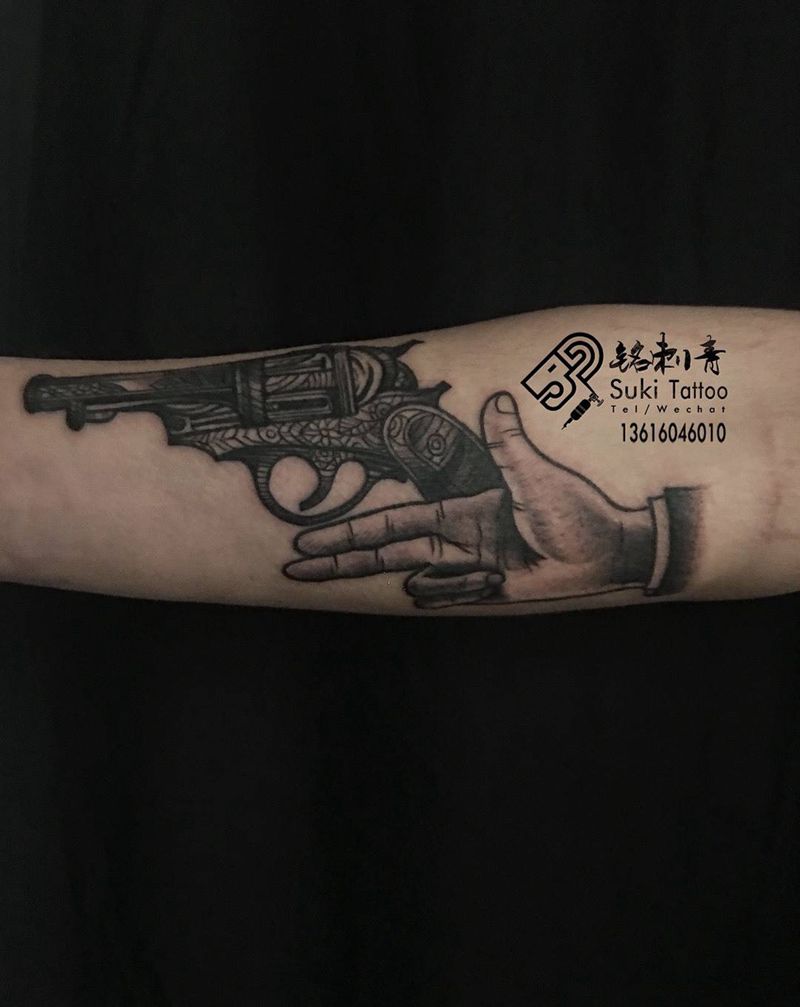 客定设计欧美黑灰纹身图片