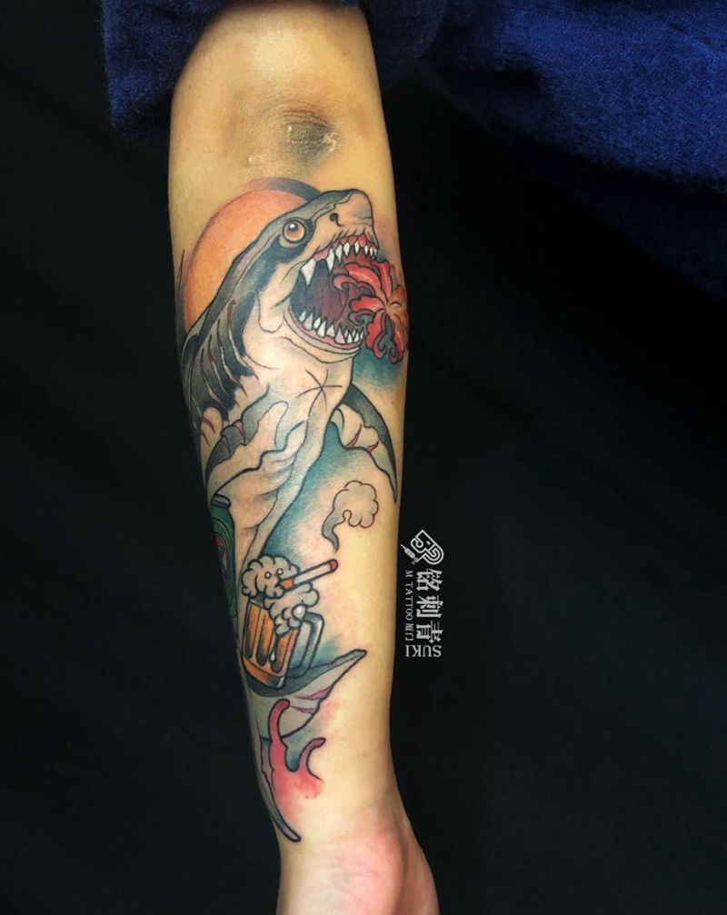 定做oldschool纹身图片_手臂Old School原创设计纹身图案