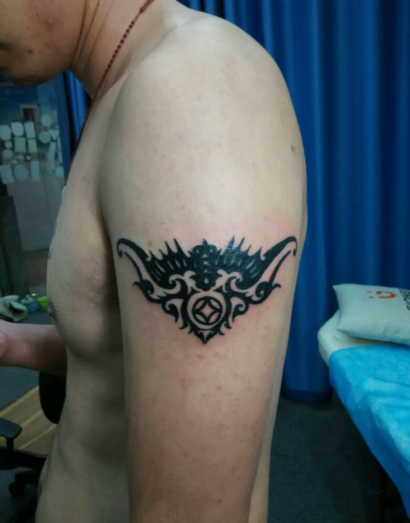 大臂图腾-（福禄）纹身图片_手臂传统习俗清新几何动物鬼神图腾原创成品纹身图案