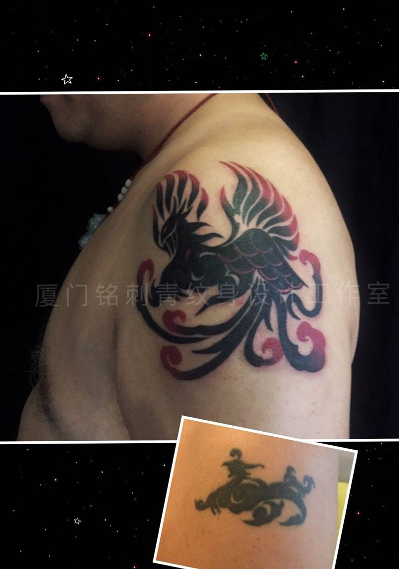 凤凰遮盖凤凰纹身图片