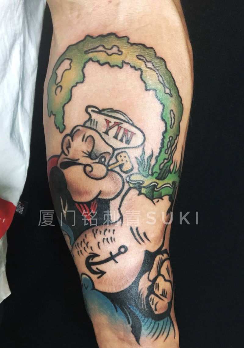 北京客人定做大力水手纹身图片