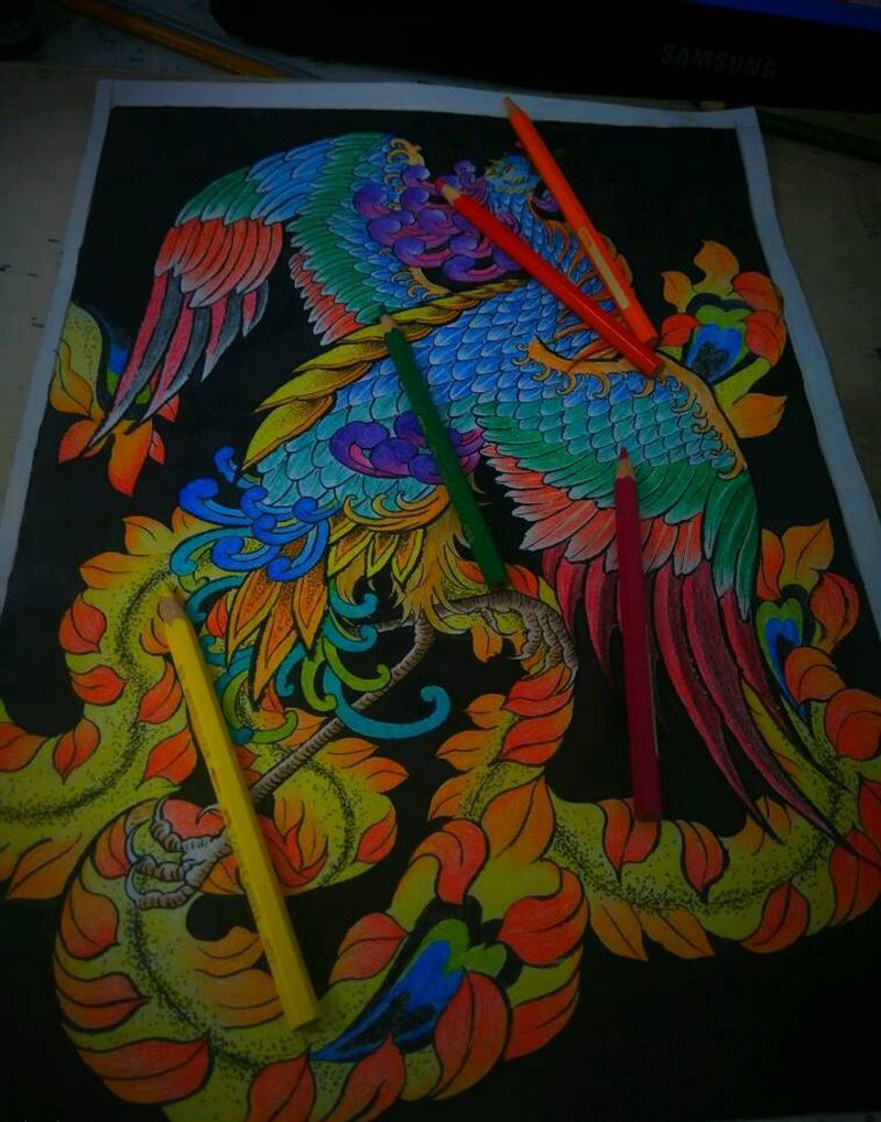 日常练习纹身图片_新传统老传统凤凰纹身图案