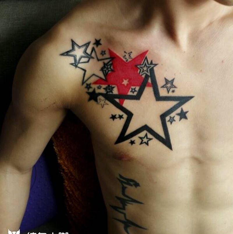 星星几何纹身纹身图片