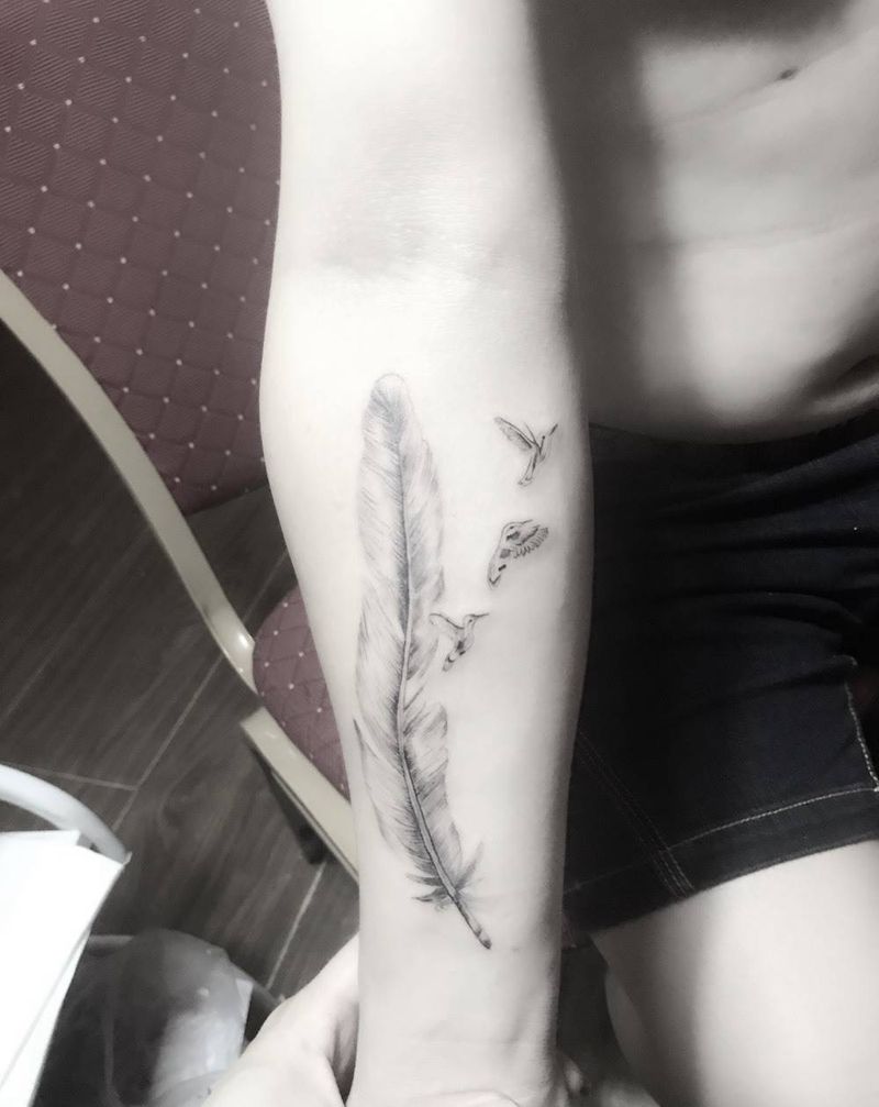 羽毛纹身图片