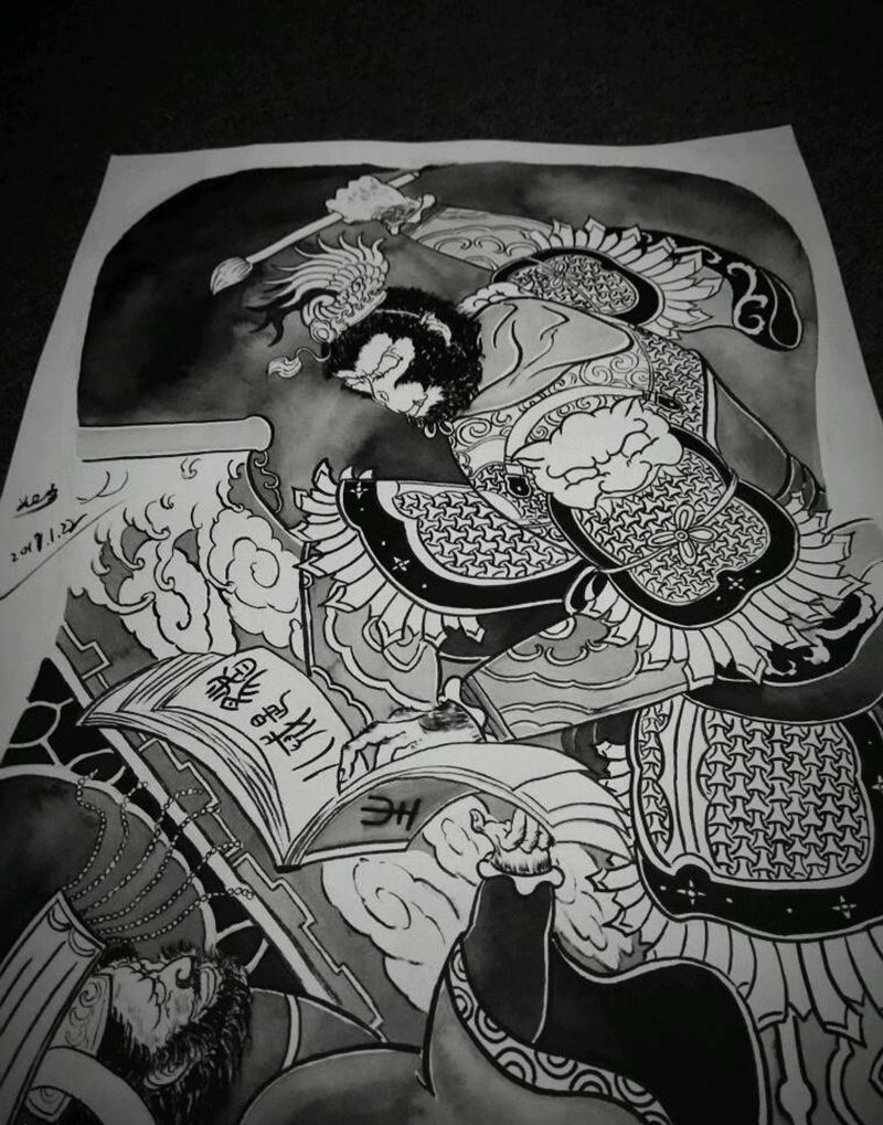 西游记系列-闹地府，除生死。纹身图片_背部新传统西游记纹身图案