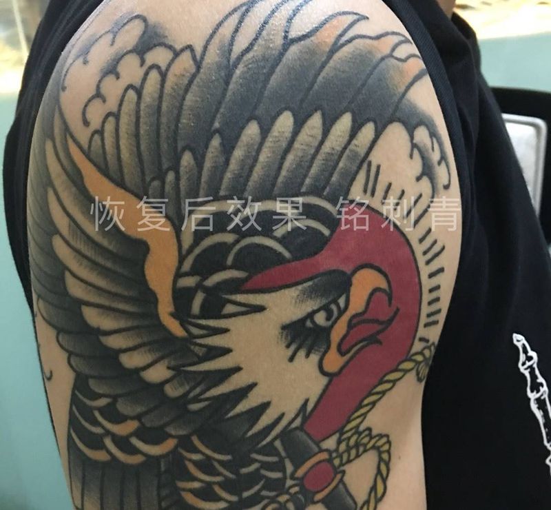 回复一个月后的oldschool纹身图片