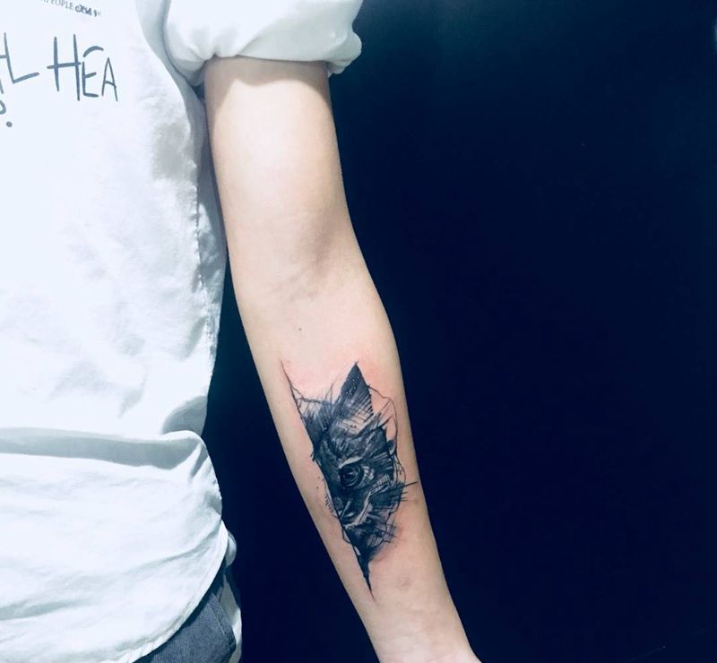 猫纹身图片