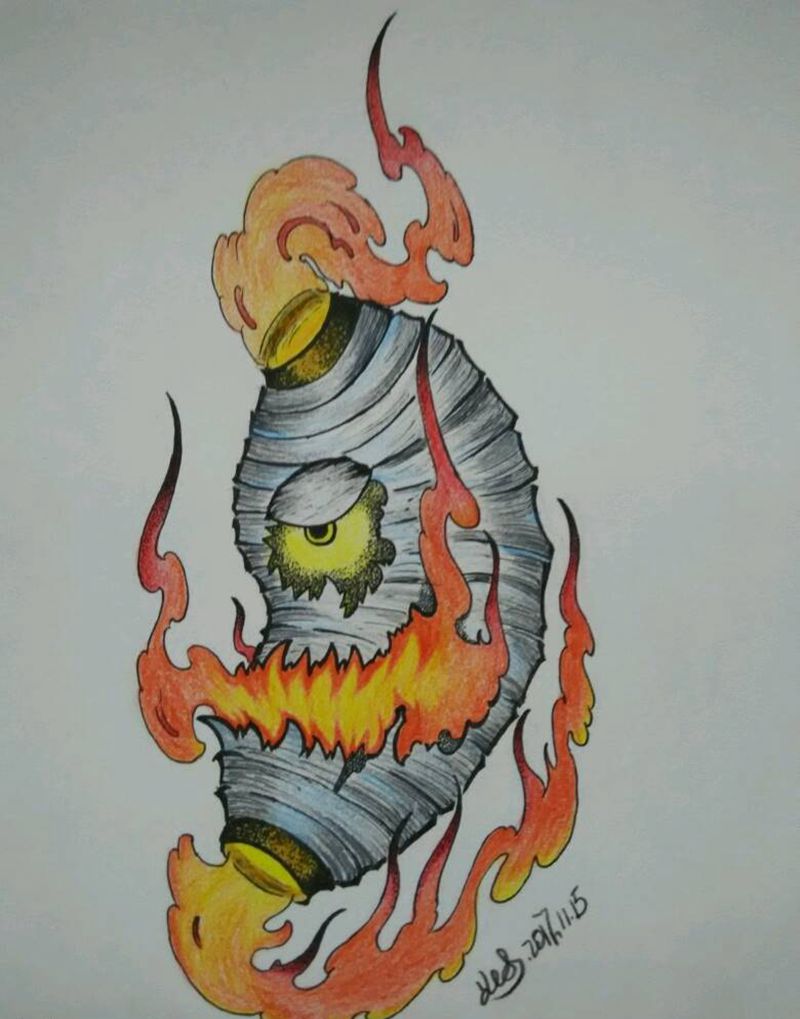 最近画画练习纹身图片_手臂腿部清新动物鬼神原创手稿插画纹身图案