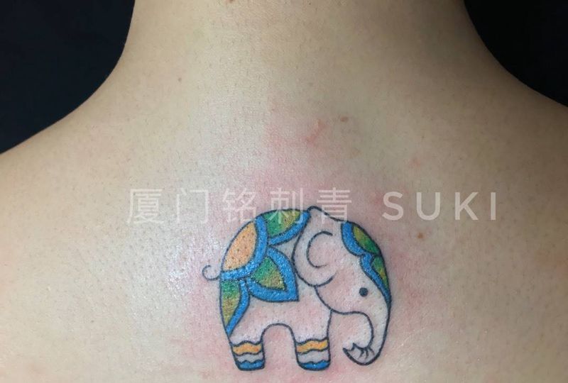 幸运小像纹身图片