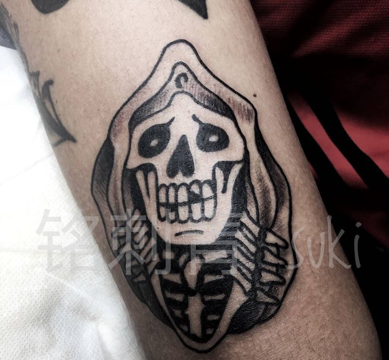 骷髅暗黑风纹身图片