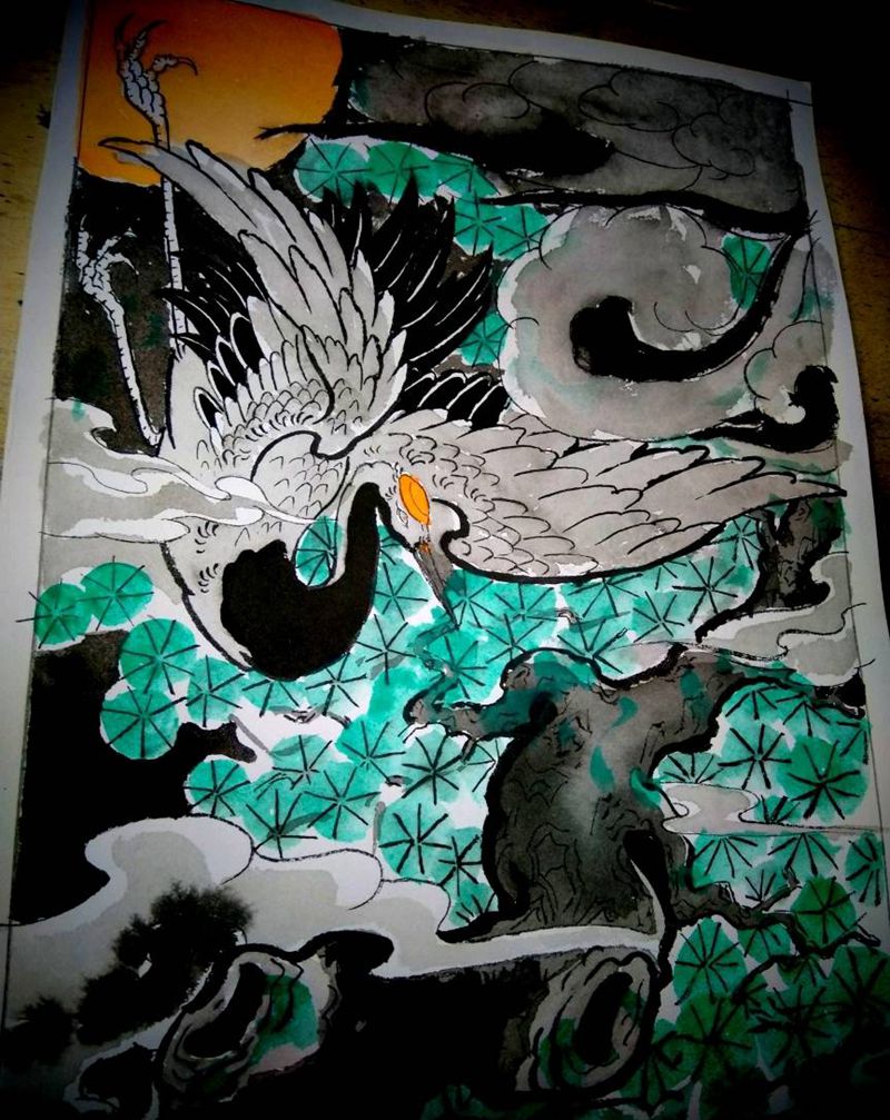 没心情上色纹身图片_新传统纹身图案