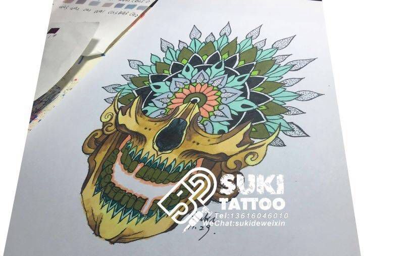 嘎巴拉纹身图片_手稿欧美图腾宗教纹身图案