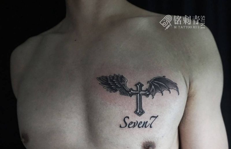 天使魔鬼翅膀纹身图片