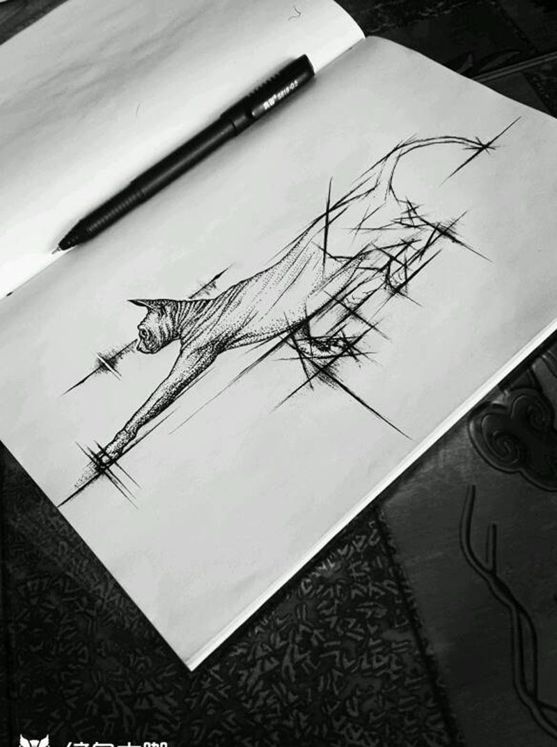 禁纹身图片_动物原创手稿纹身图案