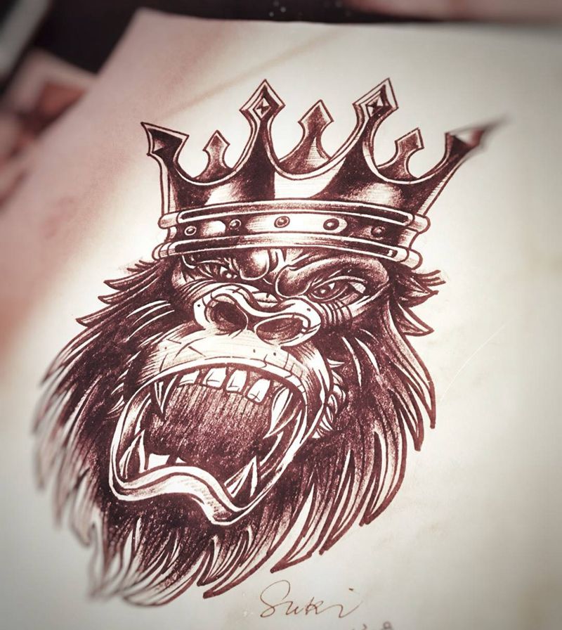 定稿纹身图片_手稿手臂欧美动物纹身图案