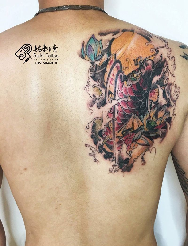 新传统鲤鱼纹身图片