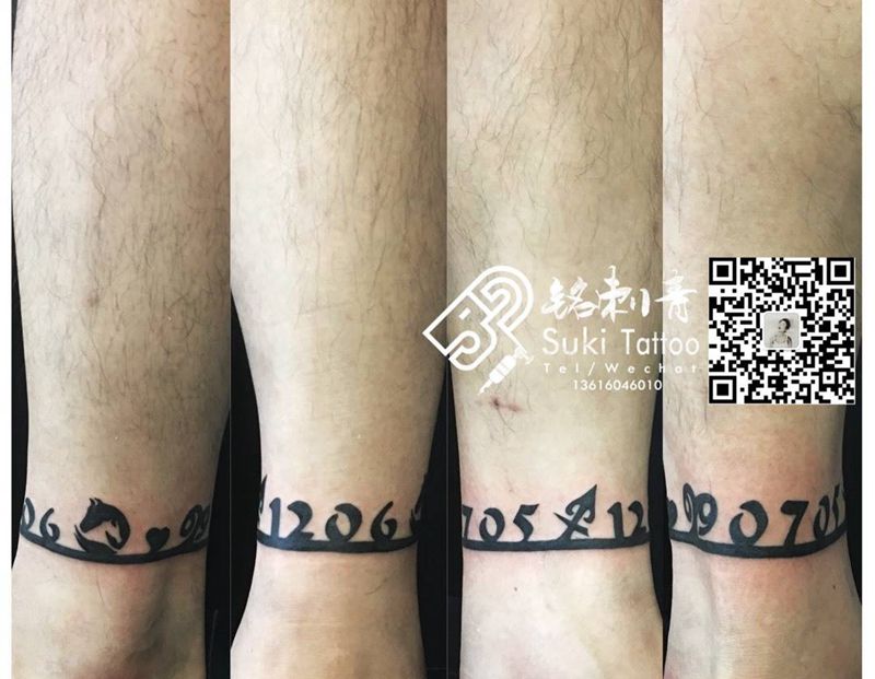 夫妻的星座生日生肖 脚环纹身图片