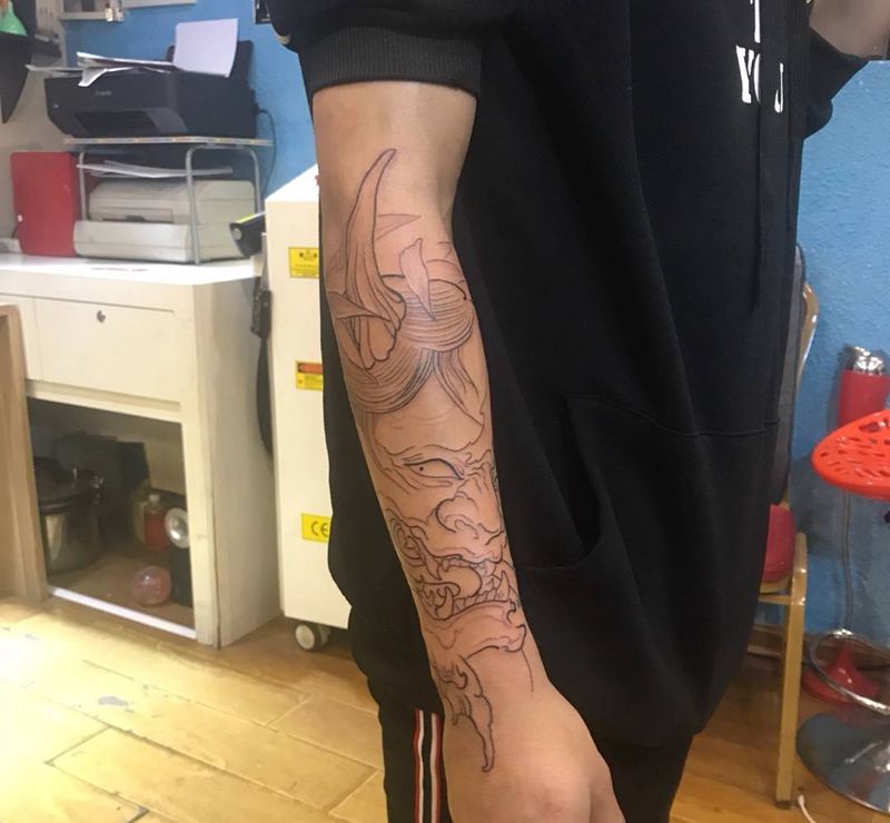 般若 线条纹身图片