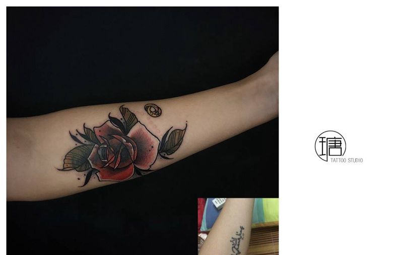 遮盖纹身图片_成品手臂欧美原创植物纹身图案