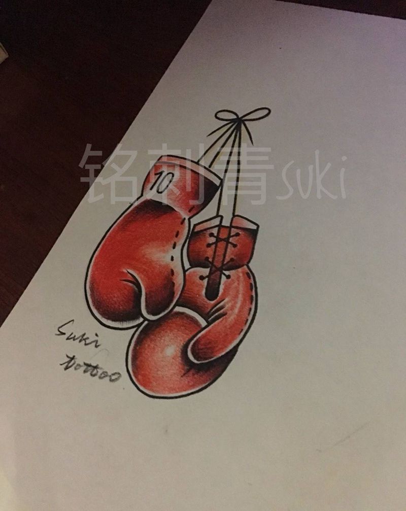 客定oldschool 拳击手套纹身图片