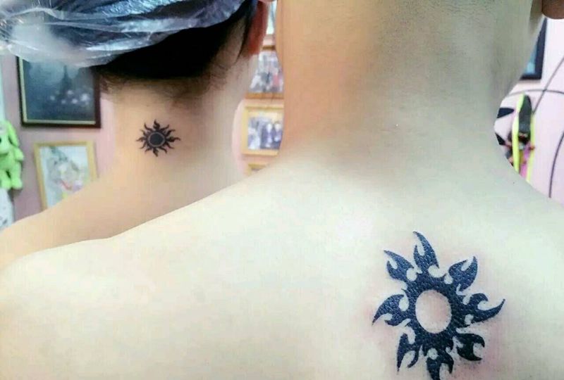 兄妹图腾一对纹身图片