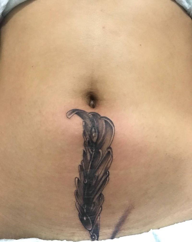 剖腹产疤痕纹身图片