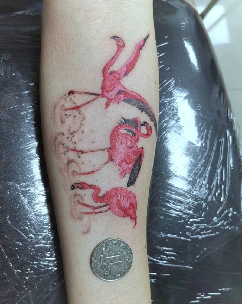 微雕三只火枪手完成，素材取自动纹身图片_手臂水彩纹身图案