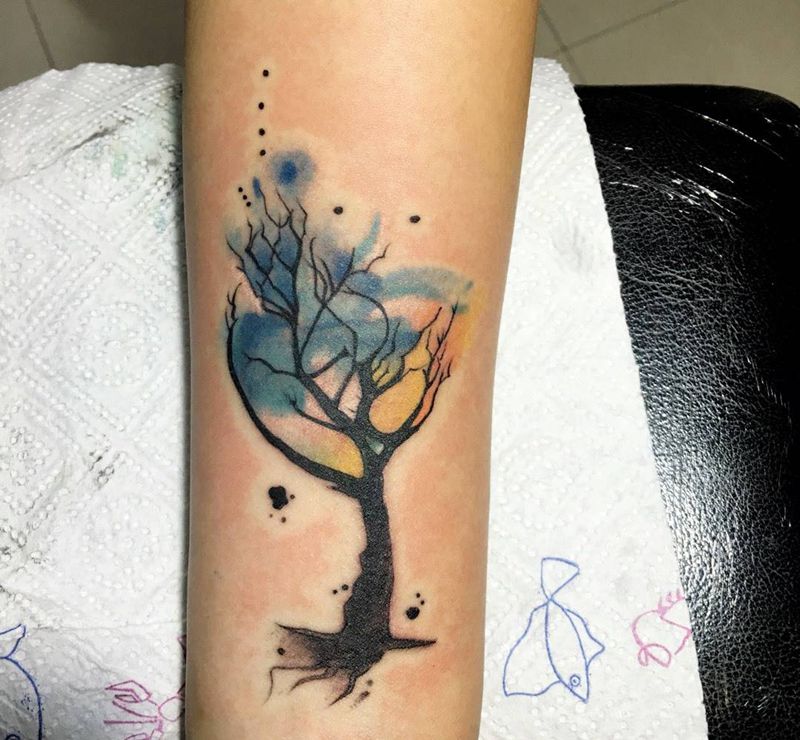 水彩小清新纹身图片