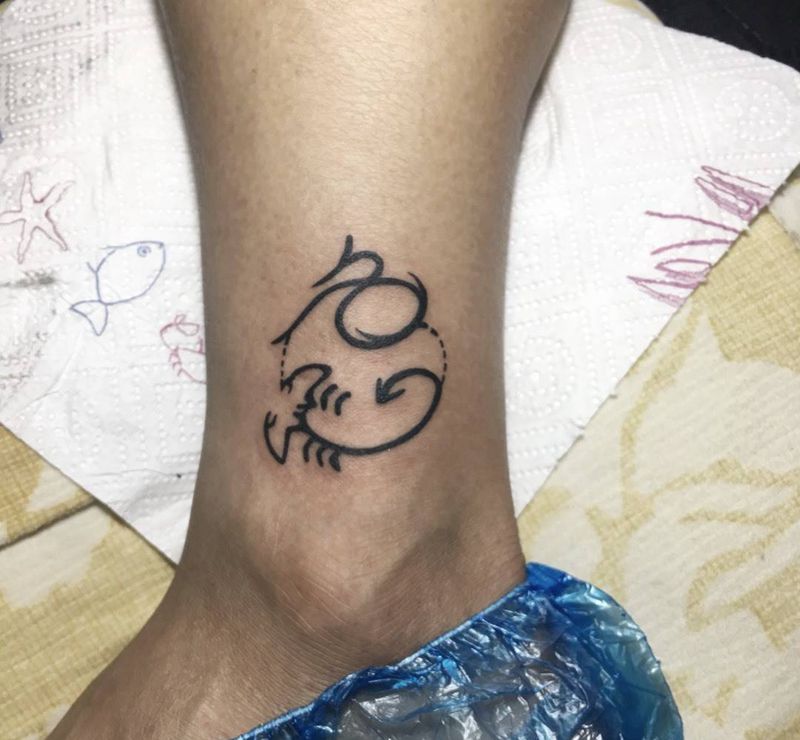 客定原创摩羯➕天蝎座图腾纹身图片
