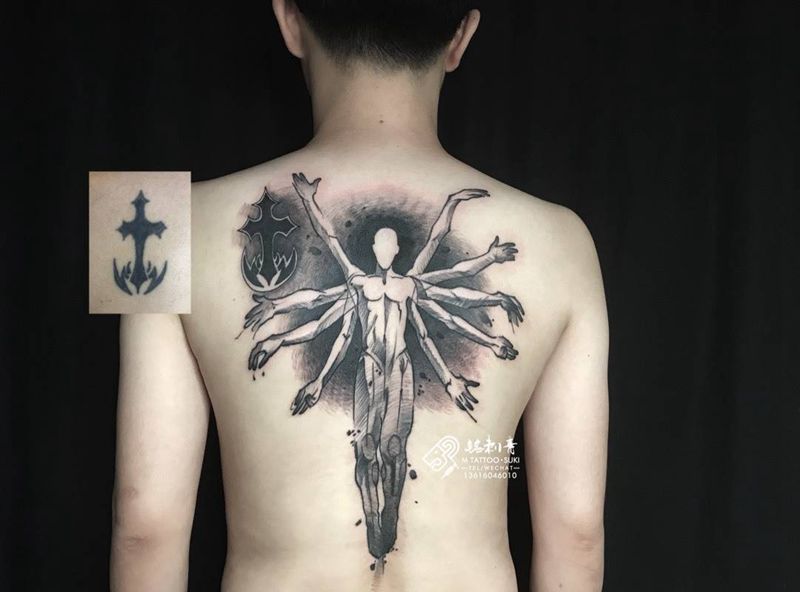 欧美黑灰纹身图片