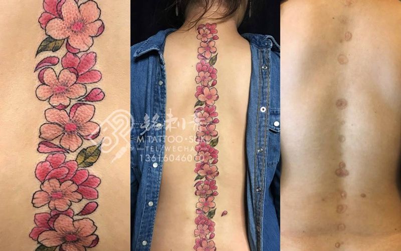 定做设计烫伤疤痕遮盖纹身图片