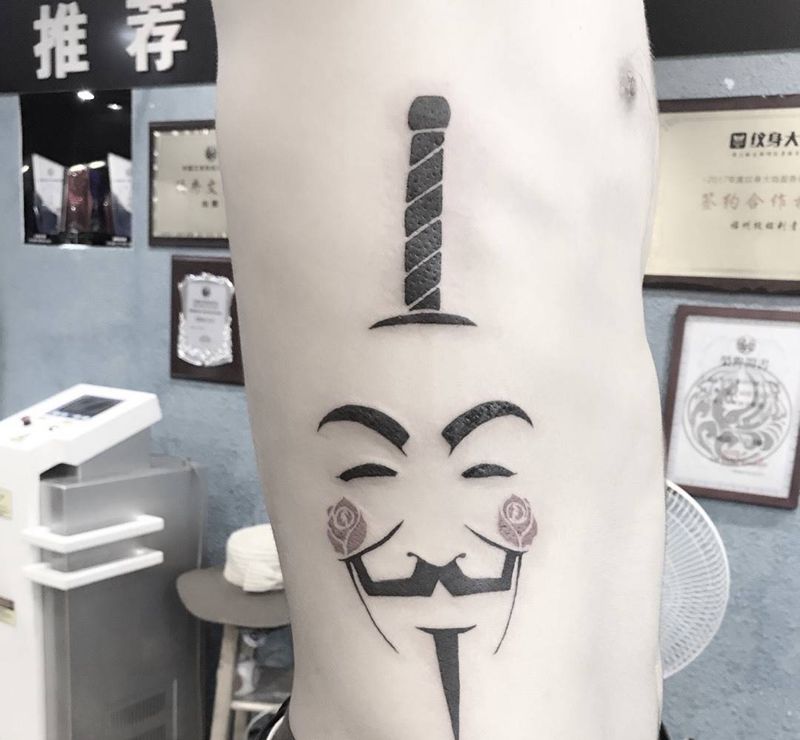 V脸纹身图片