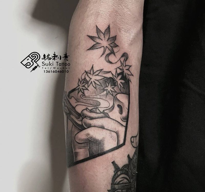 定做设计 草纹身图片