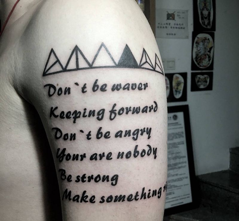 六戒图纹身图片_成品手臂字符原创纹身图案