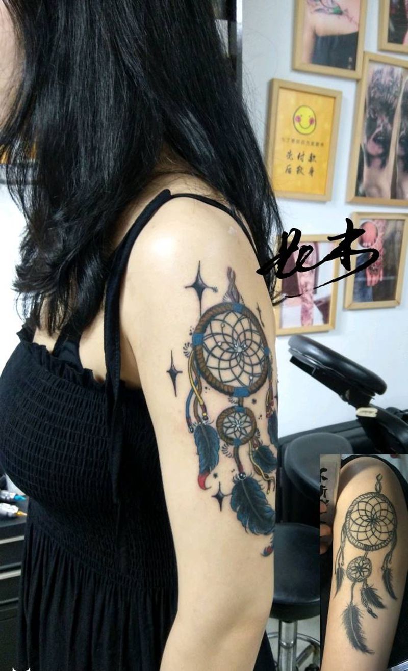 旧图修改，捕梦网纹身图片_手臂Old School纹身图案