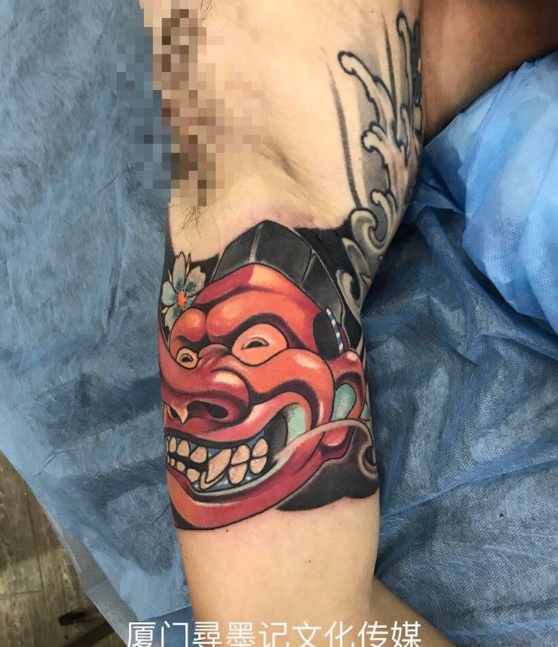 最近小作品纹身图片_手臂腿部老传统新传统水墨武士艺妓纹身图案