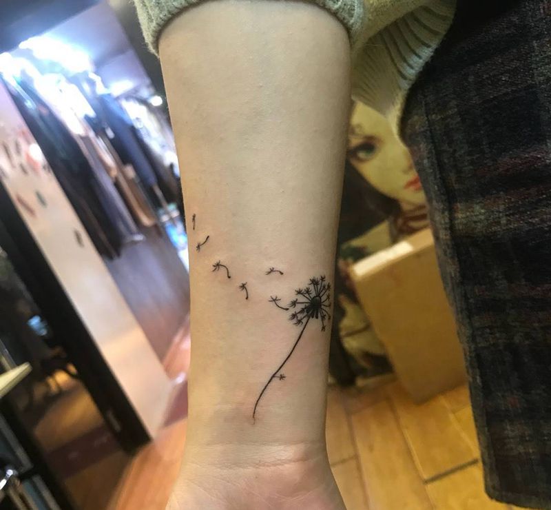 手臂 小臂 蒲公英纹身图片